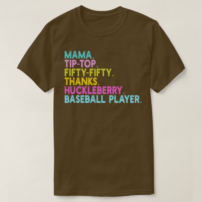 Mama tiptop fünfzig dank Huckleberbeerbaseball T-Shirt (Design vorne)