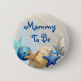 Mama to be, Beach Themed Baby Dusche Button