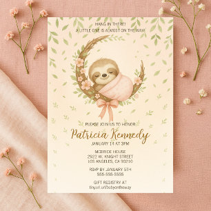 Mama to be Cosy Sloth Woodland Babydusche Einladung