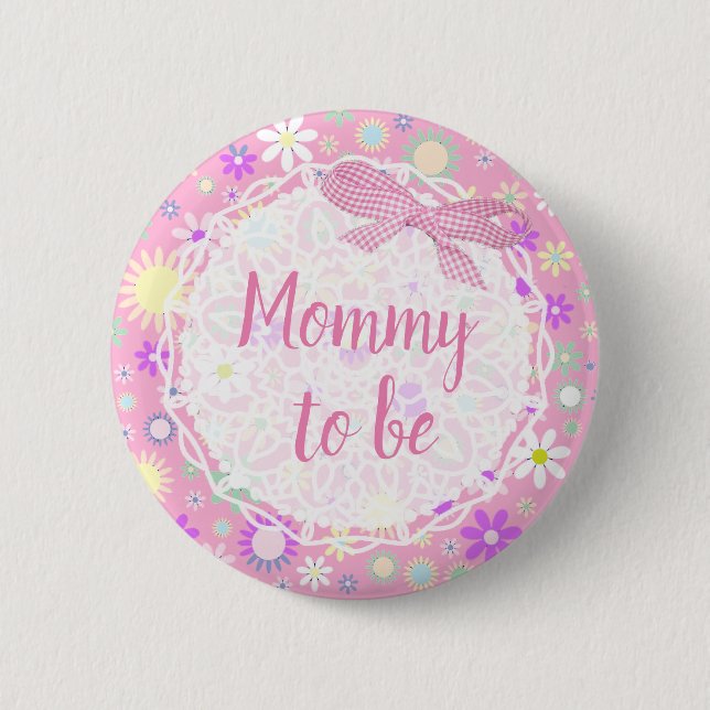 Mama to be Floral Baby Shower Button (Vorderseite)