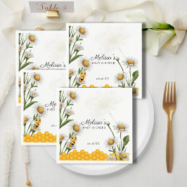 Mama to be Honeycomb White Daisy Blume Serviette