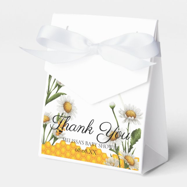 Mama to be Honeycomb White Daisy Vielen Dank Geschenkschachtel (Vorderseite)