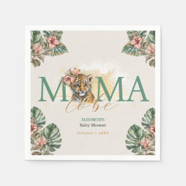 Mama to be Tiger Animal Wild Baby Girl Dusche Serviette
