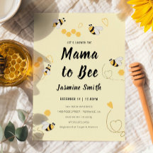 Mama to Bebe Black Yellow Honey Baby Shower