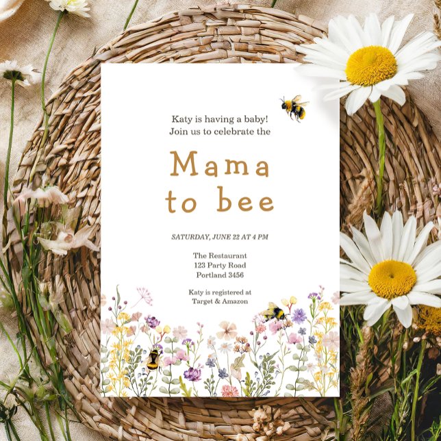 Mama to Bebe Wildblume Boho Mommy Baby Shower Einladung (Von Creator hochgeladen)