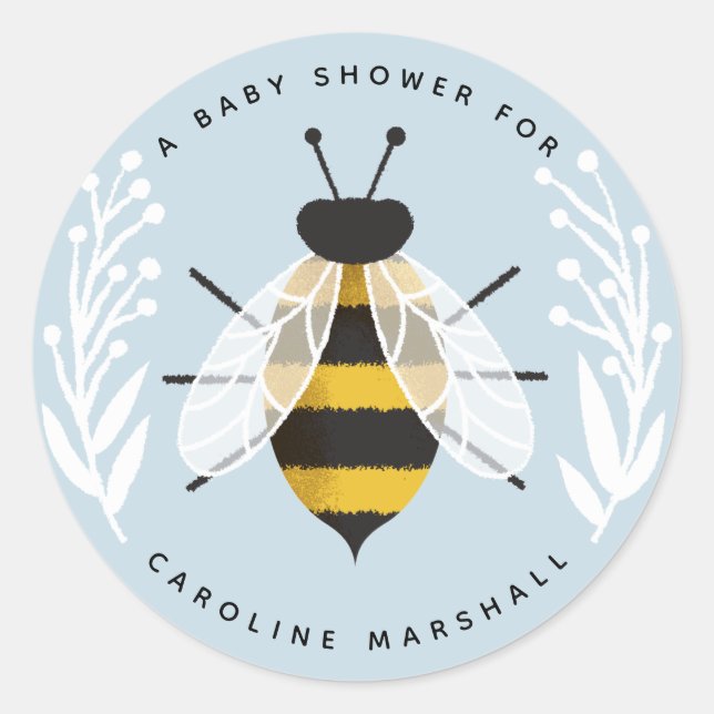 Mama to Bee Baby Boy Douche Sticker (Devant)