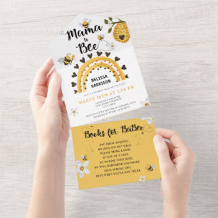 Mama to Bee Baby Shower All In One Einladung