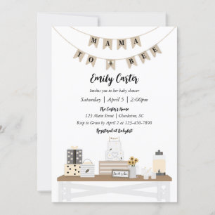 Mama-to-Bee-Baby-Shower-Einladungen Einladung