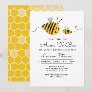 Mama to Bee Baby shower Invitation   Bourdon