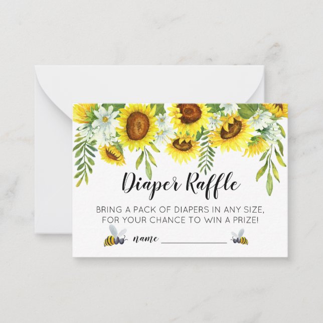 Mama-to-Bee Babydusche Windeln Raffle Tickets Mitteilungskarte (Vorderseite)