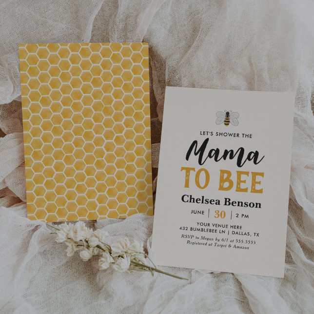 Mama to Bee Bumblebee Baby Shower Einladung (Von Creator hochgeladen)