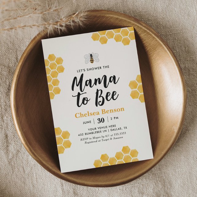 Mama to Bee Bumblebee Baby Shower Einladung (Von Creator hochgeladen)