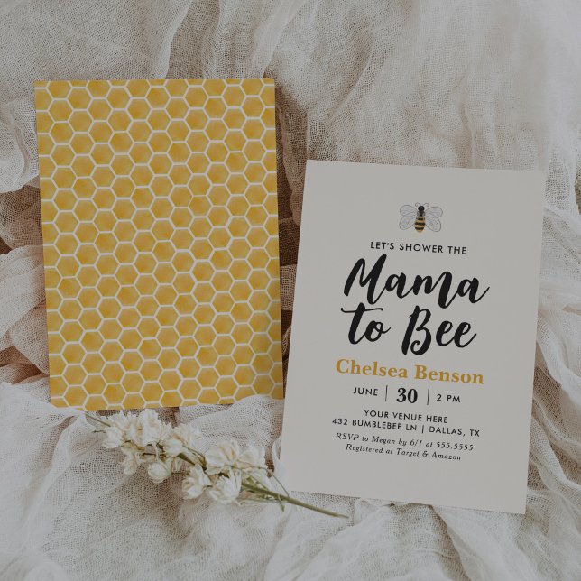 Mama to Bee Bumblebee Baby Shower Einladung (Von Creator hochgeladen)