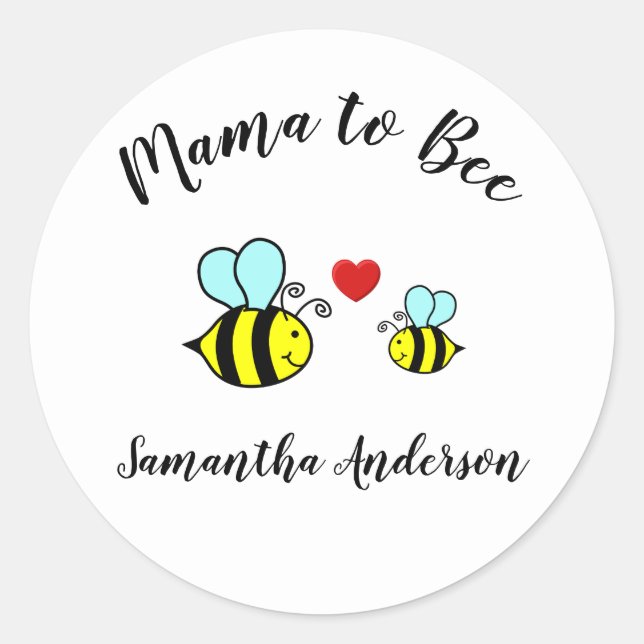 Mama to Bee - Sticker en cercle (Devant)