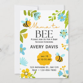 Mama to Bee Wildblume Baby Shower Einladung