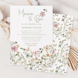 Mama to Bee Wildblume Baby Shower Einladung