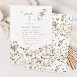 Mama to Bee Wildblume Baby Shower Einladung