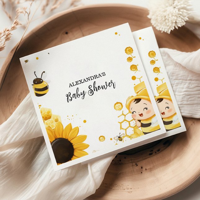 Mama to Bee Wildblume Honeybee Mommy Baby Shower Serviette (Von Creator hochgeladen)
