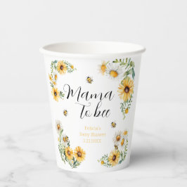 Mama to Bee Yellow Blumen Bumblebee Baby Dusche Pappbecher