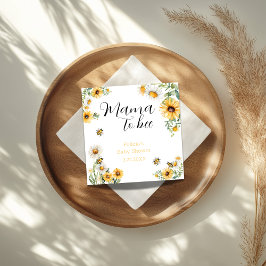 Mama to Bee Yellow Blumen Bumblebee Baby Dusche Serviette