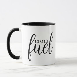 'Mama-Treibstoff' Schrift Schwarz-Weiß Minimalisti Tasse