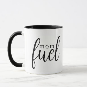 'Mama-Treibstoff' Schrift Schwarz-Weiß Minimalisti Tasse