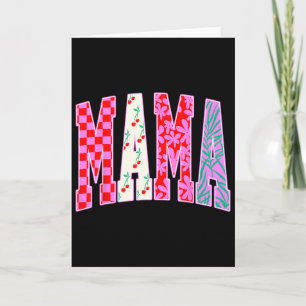 Mama Trendy Checkered Cherries Bow Halloween Famil Karte