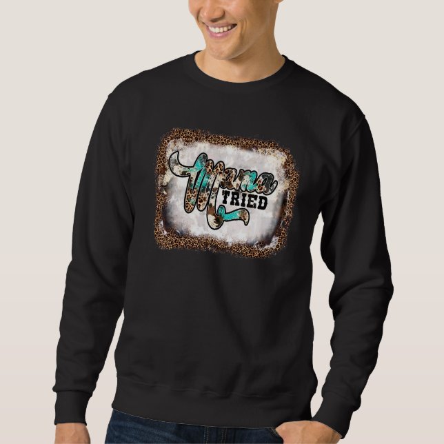 Mama Tried Leopard Lightning Bolt Western Sweatshirt (Vorderseite)