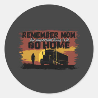 Mama Trucker Liebe Road Journey Familiendesign Runder Aufkleber