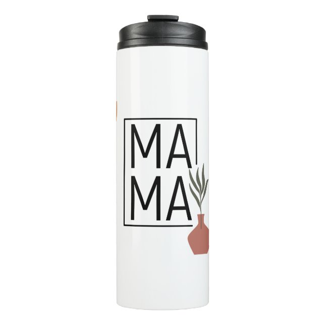 Mama Tumbler, Boho Tumbler, Tumbler mit Lid, Thermosbecher (Vorderseite)