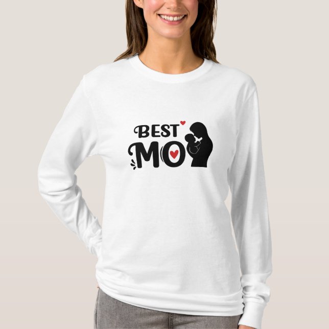 Mama Typografie Elegante und Personalisierte Kunst T-Shirt (Vorderseite)