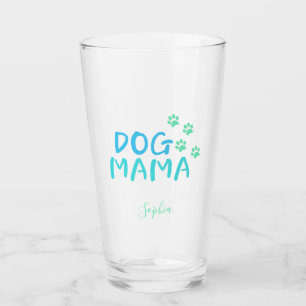 MAMA-Typografie für niedliche Paw und Hunde Glas