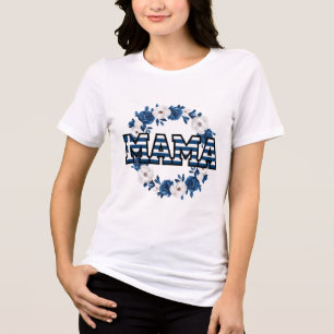 MAMA Typografie mit griechischer Flagge und Blumen Tri-Blend Shirt