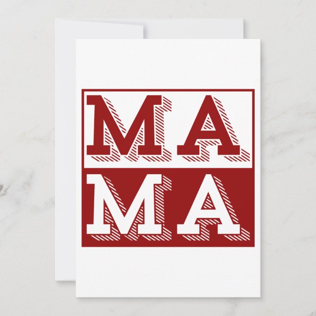 MAMA TYPOGRAPHY MOTHERS DAY GIFT EINLADUNG (Vorderseite)