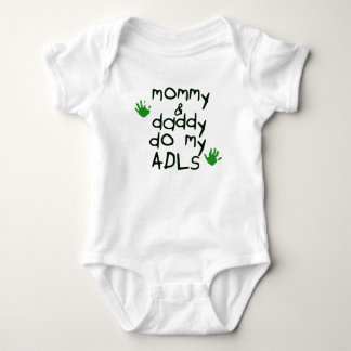 Mama u. Vati tun mein ADLs grünes handprint OT Baby Strampler
