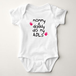 Mama u. Vati tun mein ADLs rosa handprint OT Baby Baby Strampler
