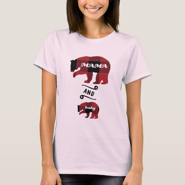 MAMA und Baby Bear: Babydusche T-Shirt (Vorderseite)