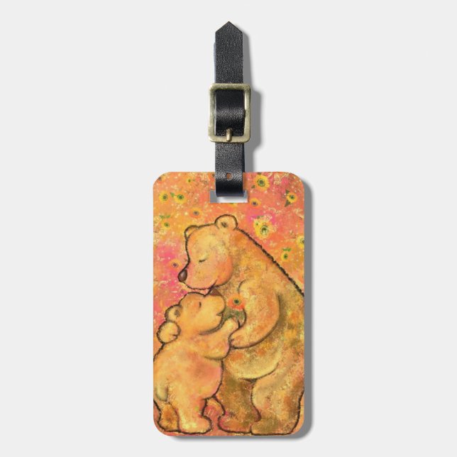 Mama und Baby Bear Gepäckmarke Gepäckanhänger (Vorderseite vertikal)
