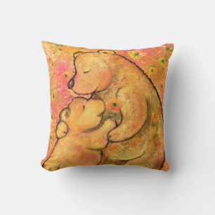 Mama und Baby Bear Throw Kissen - Umarmung