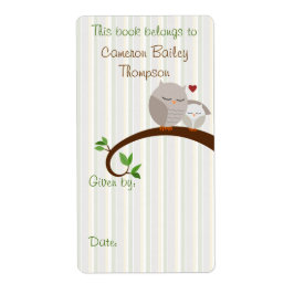 Mama und Baby Brown Owls Book Label