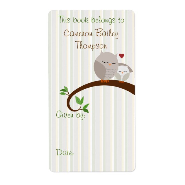 Mama und Baby Brown Owls Book Label (Vorne)