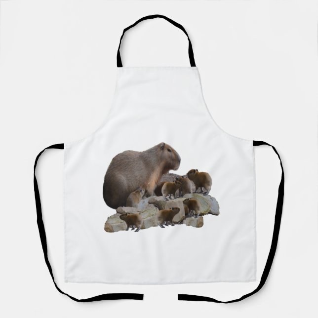 Mama und Baby Capybaras, Schürze (Vorderseite)