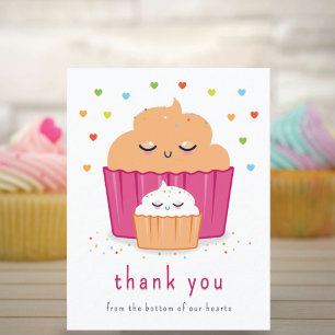 Mama und Baby Cupcake Dankeskarte