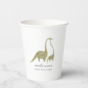 Mama und Baby Dinosaur Neutral Baby Dusche Pappbecher
