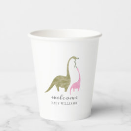 Mama und Baby Dinosaur Pink Baby Dusche Pappbecher