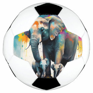 Mama und Baby Elefanten Farbschlauch, Fußball
