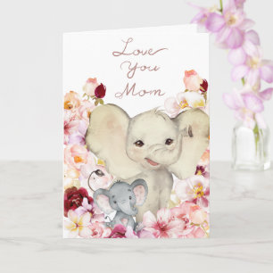 Mama und Baby Elephant Geburtstagkarte Karte