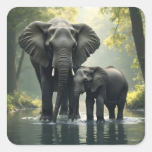 Mama und Baby Elephant im afrikanischen Regenwald