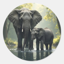 Mama und Baby Elephant im afrikanischen Regenwald