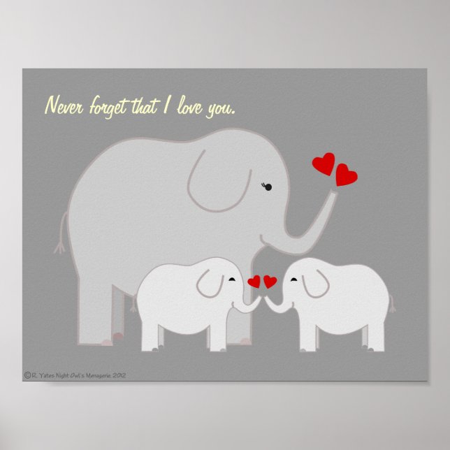 Mama und Baby Elephants Grays Poster (Vorne)